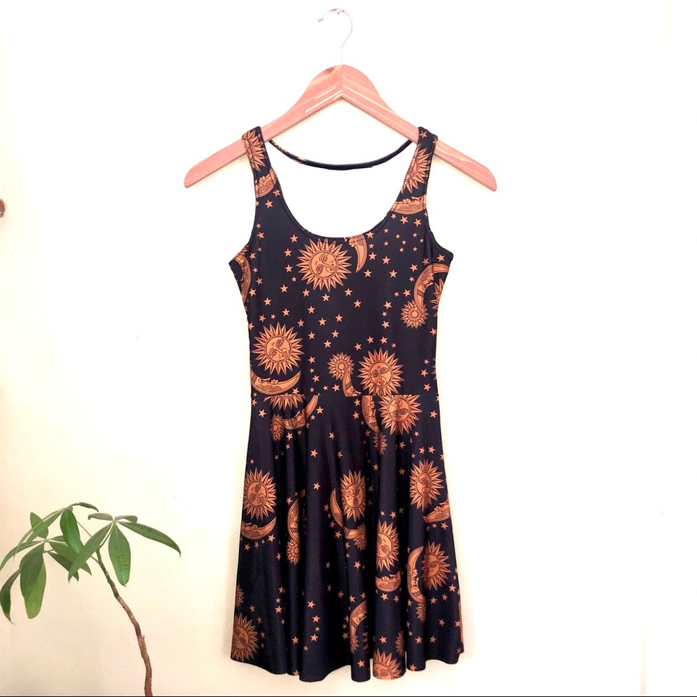 Celestial Print Skater Dress
